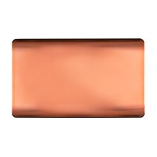 Trendi, Artistic Modern Double Blanking Plate, Copper Finish, BRITISH MADE, (25mm Back Box Required), 5yrs Warranty