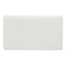 Trendi, Artistic Modern Double Blanking Plate, Ice White Finish, BRITISH MADE, (25mm Back Box Required), 5yrs Warranty