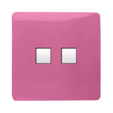 Trendi, Artistic Modern RJ11 Telephone & PC Ethernet Pink Finish, BRITISH MADE, (35mm Back Box Required), 5yrs Warranty