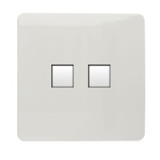 Trendi, Artistic Modern RJ11 Telephone & PC Ethernet Ice White Finish, BRITISH MADE, (35mm Back Box Required), 5yrs Warranty