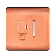 Trendi, Artistic Modern Switch Fused Spur 13A With Flex Outlet Copper Finish, BRITISH MADE, (35mm Back Box Required), 5yrs Warranty