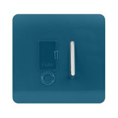 Trendi, Artistic Modern Switch Fused Spur 13A With Flex Outlet Ocean Blue Finish, BRITISH MADE, (35mm Back Box Required), 5yrs Warranty