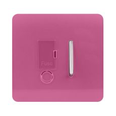 Trendi, Artistic Modern Switch Fused Spur 13A With Flex Outlet Pink Finish, BRITISH MADE, (35mm Back Box Required), 5yrs Warranty