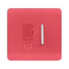 Trendi, Artistic Modern Switch Fused Spur 13A With Flex Outlet Strawberry Finish, BRITISH MADE, (35mm Back Box Required), 5yrs Warranty