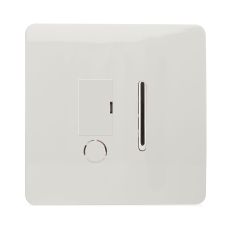 Trendi, Artistic Modern Switch Fused Spur 13A With Flex Outlet Ice White Finish, BRITISH MADE, (35mm Back Box Required), 5yrs Warranty