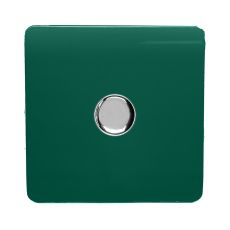 Trendi, Artistic Modern 1 Gang 1 Way LED Dimmer Switch 5-150W LED / 120W Tungsten, Dark Green Finish, (35mm Back Box Required), 5yrs Warranty