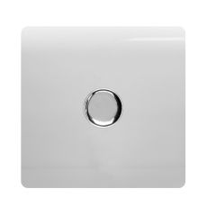 Trendi, Artistic Modern 1 Gang 1/2 Way LED Dimmer Switch 5-150W LED / 120W Tungsten, Ice White/Chrome Finish, (35mm Back Box Required), 5yrs Warranty
