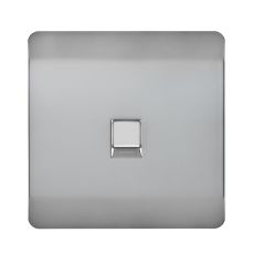 Trendi, Artistic Modern 1 Gang RJ11 Telephone Brushed Steel Finish, BRITISH MADE, (35mm Back Box Required), 5yrs Warranty