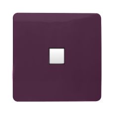 Trendi, Artistic Modern 1 Gang RJ11 Telephone Plum Finish, BRITISH MADE, (35mm Back Box Required), 5yrs Warranty