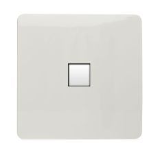 Trendi, Artistic Modern Single PC Ethernet Cat 5 & 6 Data Outlet Ice White Finish, BRITISH MADE, (35mm Back Box Required), 5yrs Warranty