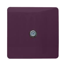 Trendi, Artistic Modern F-Type Satellite 1 Gang Plum Finish, BRITISH MADE, (25mm Back Box Required), 5yrs Warranty