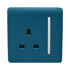 Trendi, Artistic Modern 1 Gang 13Amp Switched Socket Midnight Blue Finish, BRITISH MADE, (25mm Back Box Required), 5yrs Warranty