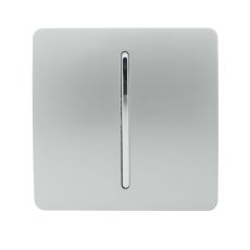 Trendi, Artistic Modern 1 Gang 3 Way Intermediate Silver Finish, BRITISH MADE, (25mm Back Box Required), 5yrs Warranty