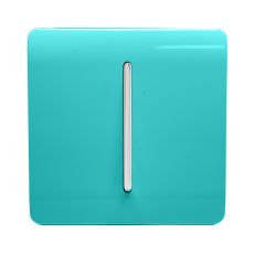 Trendi, Artistic Modern 1 Gang Doorbell Bright Teal Finish, BRITISH MADE, (25mm Back Box Required), 5yrs Warranty