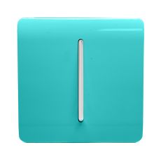 Trendi, Artistic Modern 1 Gang Retractive Home Auto.Switch Bright Teal Finish, BRITISH MADE, (25mm Back Box Required), 5yrs Warranty