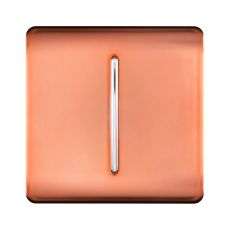 Trendi, Artistic Modern 1 Gang Retractive Home Auto.Switch Copper Finish, BRITISH MADE, (25mm Back Box Required), 5yrs Warranty