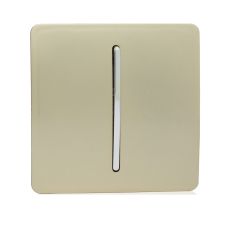 Trendi, Artistic Modern 1 Gang Doorbell Champagne Gold Finish, BRITISH MADE, (25mm Back Box Required), 5yrs Warranty