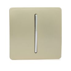 Trendi, Artistic Modern 1 Gang Retractive Home Auto.Switch Champagne Gold Finish, BRITISH MADE, (25mm Back Box Required), 5yrs Warranty