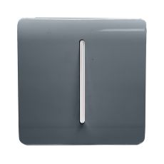 Trendi, Artistic Modern 1 Gang Retractive Home Auto.Switch Warm Grey Finish, BRITISH MADE, (25mm Back Box Required), 5yrs Warranty