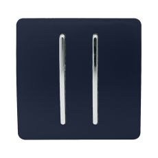 Trendi, Artistic Modern 2 Gang Doorbell Navy Blue Finish, BRITISH MADE, (25mm Back Box Required), 5yrs Warranty