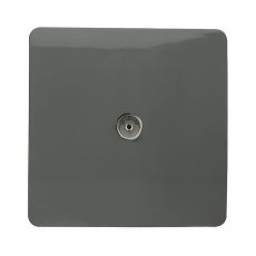 Trendi, Artistic Modern TV Co-Axial 1 Gang Charcoal Finish, BRITISH MADE, (25mm Back Box Required), 5yrs Warranty
