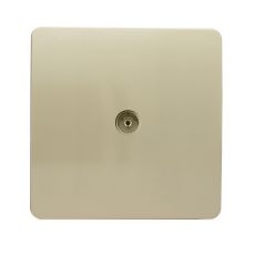 Trendi, Artistic Modern TV Co-Axial 1 Gang Champagne Gold Finish, BRITISH MADE, (25mm Back Box Required), 5yrs Warranty
