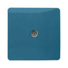 Trendi, Artistic Modern TV Co-Axial 1 Gang Ocean Blue Finish, BRITISH MADE, (25mm Back Box Required), 5yrs Warranty