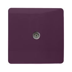 Trendi, Artistic Modern TV Co-Axial 1 Gang Plum Finish, BRITISH MADE, (25mm Back Box Required), 5yrs Warranty