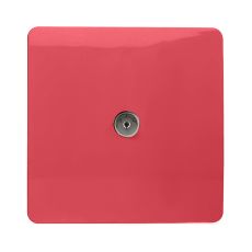 Trendi, Artistic Modern TV Co-Axial 1 Gang Strawberry Finish, BRITISH MADE, (25mm Back Box Required), 5yrs Warranty