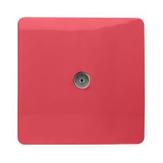 Trendi, Artistic Modern TV Co-Axial 1 Gang Strawberry Finish, BRITISH MADE, (25mm Back Box Required), 5yrs Warranty