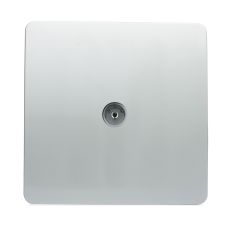 Trendi, Artistic Modern TV Co-Axial 1 Gang Silver Finish, BRITISH MADE, (25mm Back Box Required), 5yrs Warranty