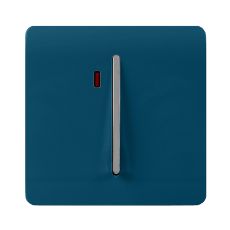 Trendi, Artistic Modern 45 Amp Neon Insert Double Pole Switch Midnight Blue Finish, BRITISH MADE, (35mm Back Box Required), 5yrs Warranty