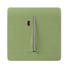 Trendi, Artistic Modern 20 Amp Neon Insert Double Pole Switch Moss Green Finish, BRITISH MADE, (25mm Back Box Required), 5yrs Warranty