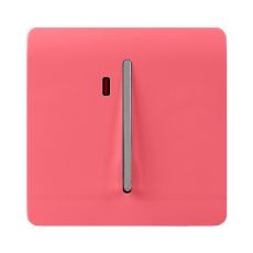 Trendi, Artistic Modern 45 Amp Neon Insert Double Pole Switch Strawberry Finish, BRITISH MADE, (35mm Back Box Required), 5yrs Warranty