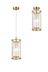 Munito IP 15cm Pendant/Semi Flush, 1 x G9, IP44, Gold / Clear