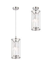 Munito IP 15cm Pendant/Semi Flush, 1 x G9, IP44, Polished Nickel / Clear