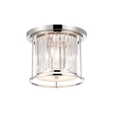 Munito IP 36cm Ceiling, 3 x G9, IP44, Polished Nickel / Clear