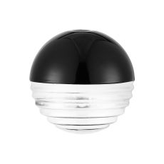 Fiorella 15cm Two-Tone Round Spiral Glass Shade (A), Black Plated/Clear