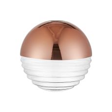 Fiorella 15cm Two-Tone Round Spiral Glass Shade (A), Copper/Clear