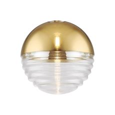 Fiorella 15cm Two-Tone Round Spiral Glass Shade (A), Gold/Clear
