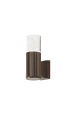 Gullo Ribbed Line Wall Lamp With Bubble Acrylic Shade, 1 x GU10, IP54, Dark Brown/Clear, 2yrs Warranty