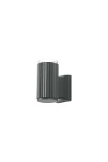 Gullo Ribbed Line Wall Lamp With Shallow Acrylic Shade, 1 x GU10, IP54, Grey/Clear/Frosted, 2yrs Warranty
