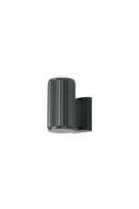 Gullo Ribbed Line Wall Lamp With Dome Acrylic Shade, 1 x GU10, IP54, Grey/Clear/Frosted, 2yrs Warranty