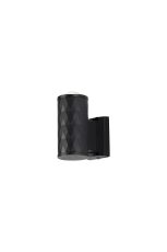 Gullo Diamond Pattern Wall Lamp With Dome Acrylic Shade, 1 x GU10, IP54, Black/Clear/Frosted, 2yrs Warranty
