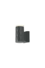 Gullo Diamond Pattern Wall Lamp With Shallow Acrylic Shade, 1 x GU10, IP54, Grey/Clear/Frosted, 2yrs Warranty