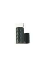 Gullo Diamond Pattern Wall Lamp With Short Diagonal Pattern Acrylic Shade, 1 x GU10, IP54, Grey/Clear/Frosted, 2yrs Warranty