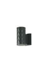 Gullo Diamond Pattern Wall Lamp With Dome Acrylic Shade, 1 x GU10, IP54, Grey/Clear/Frosted, 2yrs Warranty