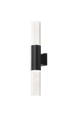 Gullo Ribbed Line Wall Lamp With Bubble Acrylic Shade, 2 x GU10, IP54, Black/Clear, 2yrs Warranty