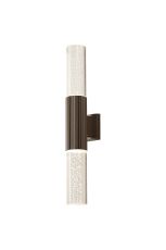 Gullo Ribbed Line Wall Lamp With Bubble Acrylic Shade, 2 x GU10, IP54, Dark Brown/Clear, 2yrs Warranty