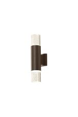 Gullo Ribbed Line Wall Lamp With Bubble Acrylic Shade, 2 x GU10, IP54, Dark Brown/Clear, 2yrs Warranty